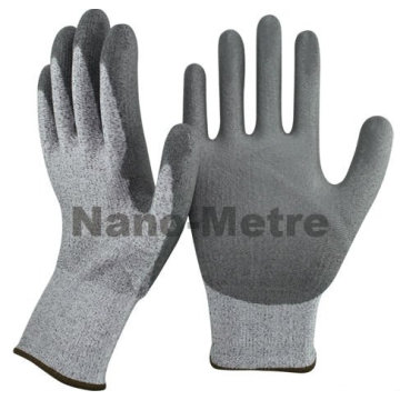 NMSAFETY 13 doublure en nylon enduit pu sur les gants de travail de sécurité anti-paume de coupe